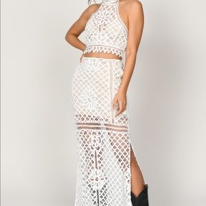 TOBI White Crochet Set